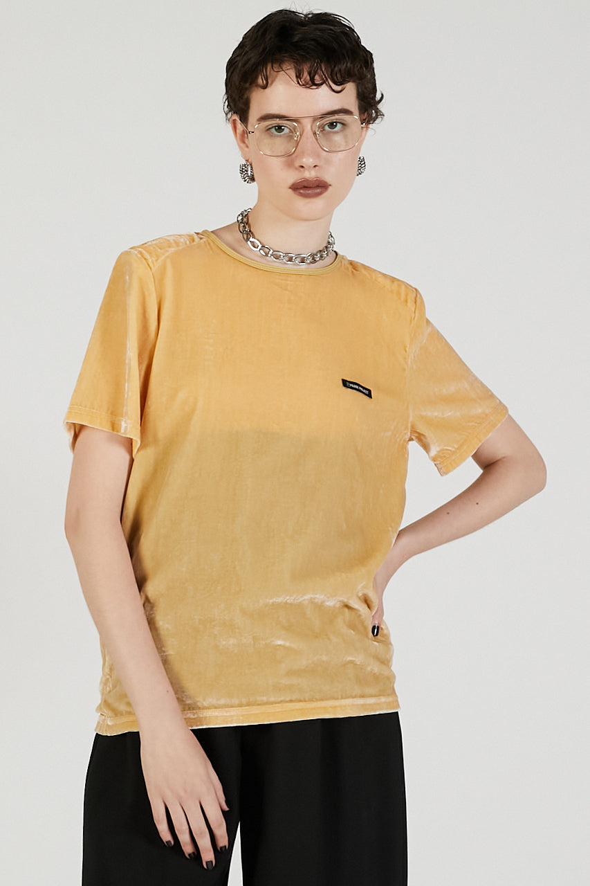Shoulder Gathered Velour T-Shirt - 2025 AUTUMN