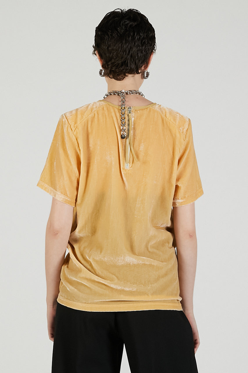 Shoulder Gathered Velour T-Shirt - 2025 AUTUMN