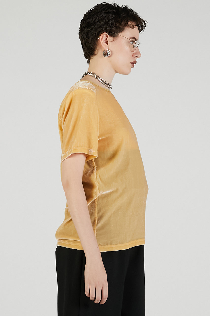 Shoulder Gathered Velour T-Shirt - 2025 AUTUMN