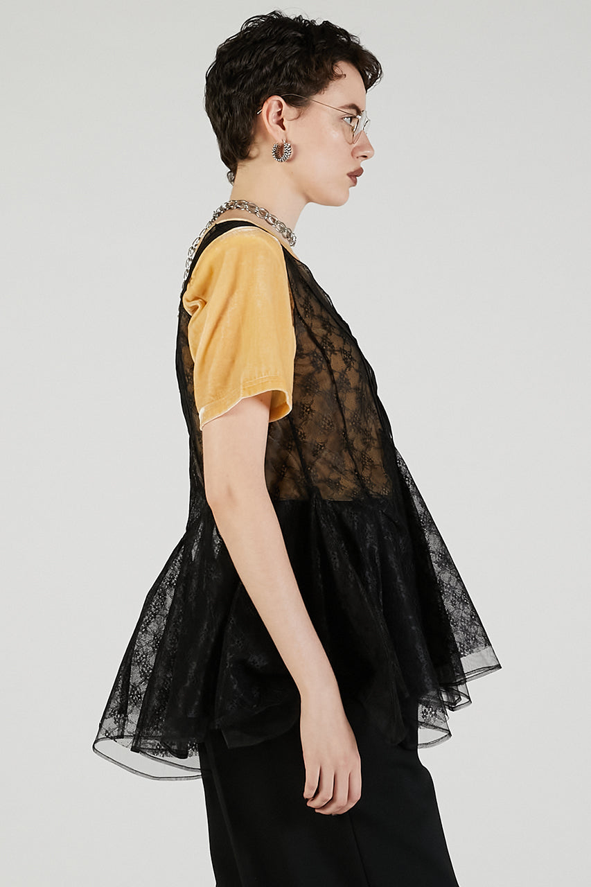 Random Hem Lace Top
