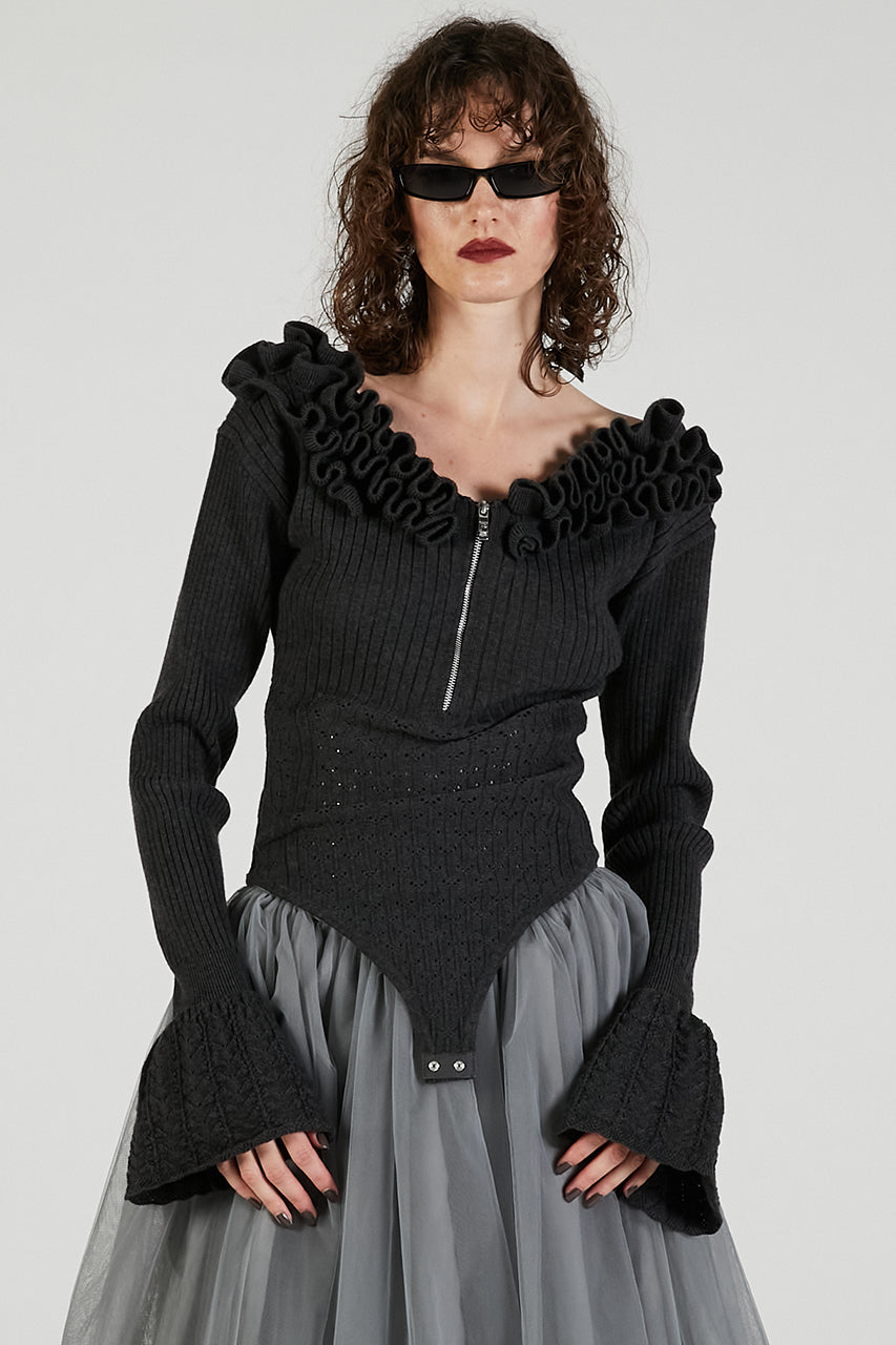 Frill Knit Bodysuit - 2025 AUTUMN