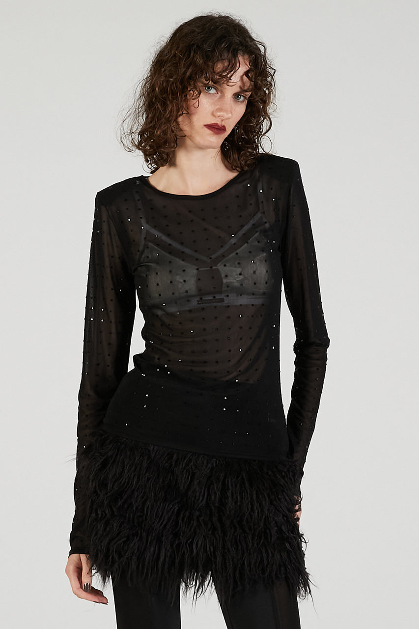 Stone Mesh Skin Top