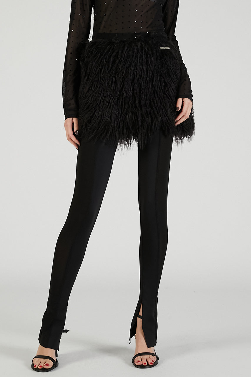 Long Faux Mini Skirt