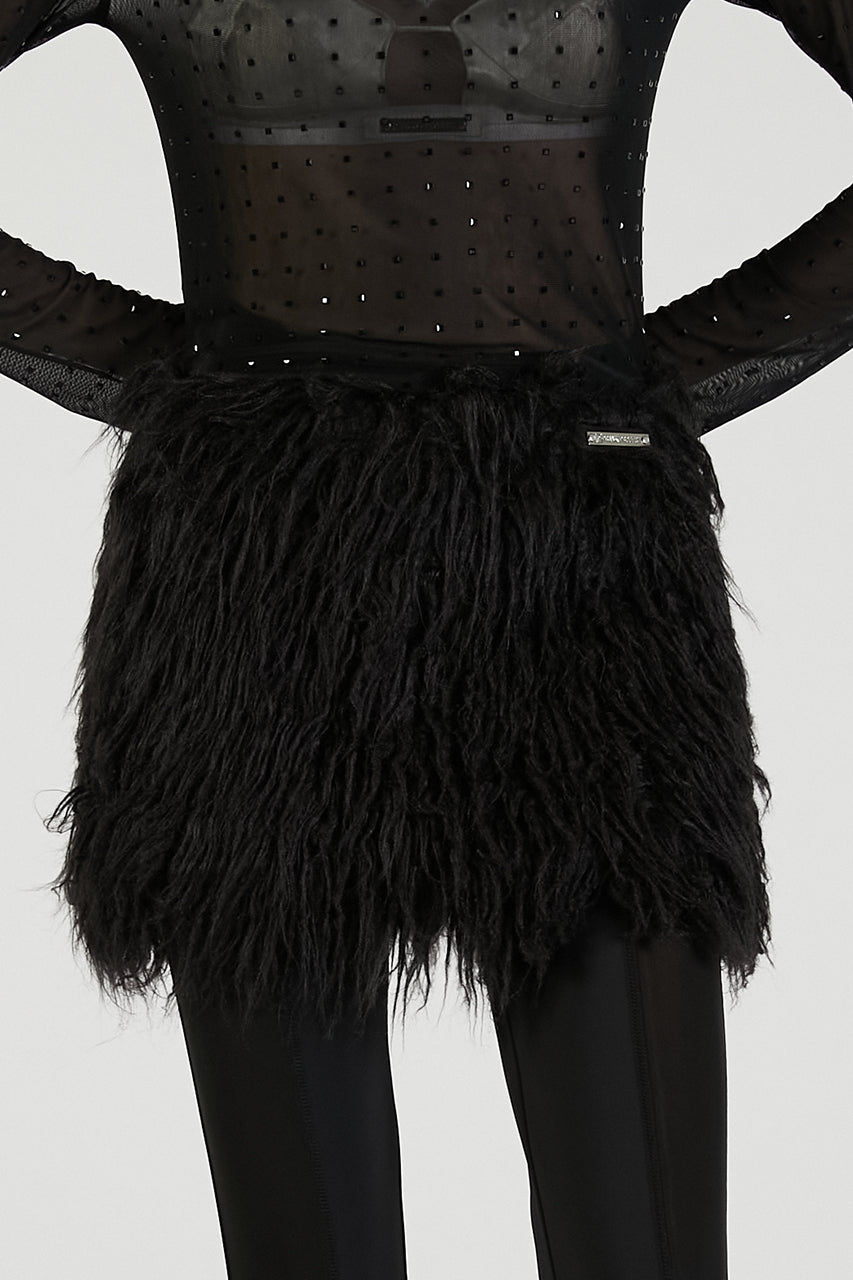 Long Faux Mini Skirt