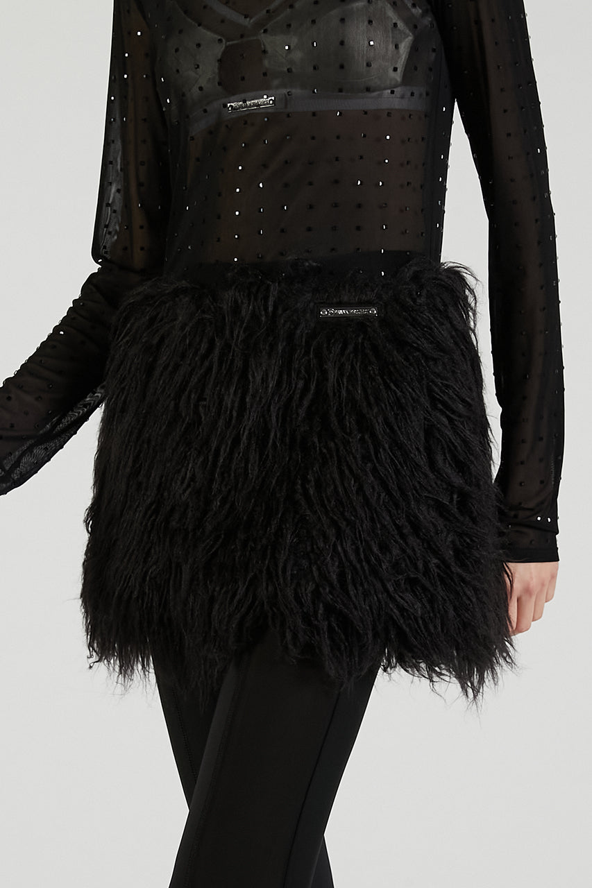 Long Faux Mini Skirt