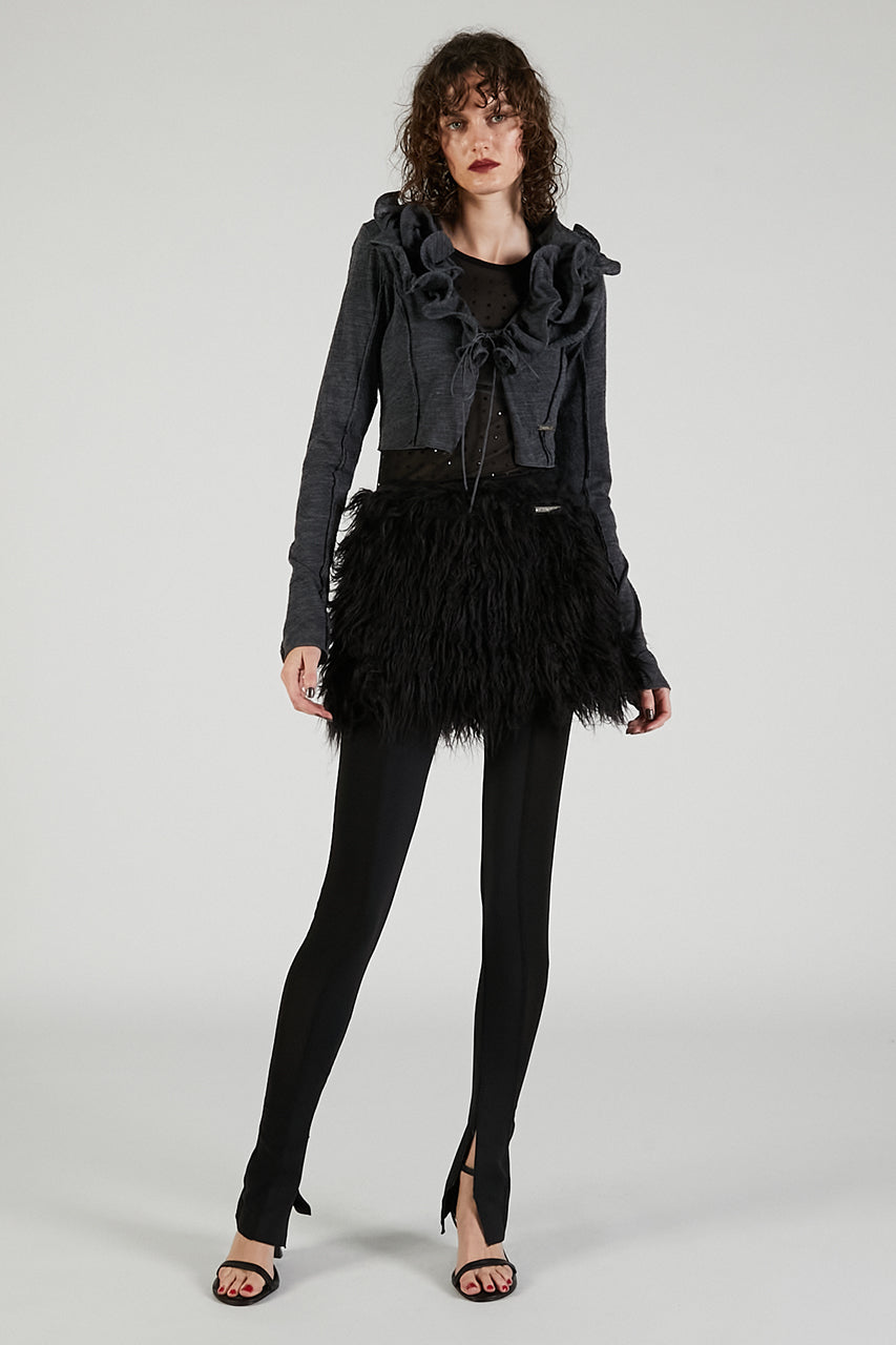 Long Faux Mini Skirt