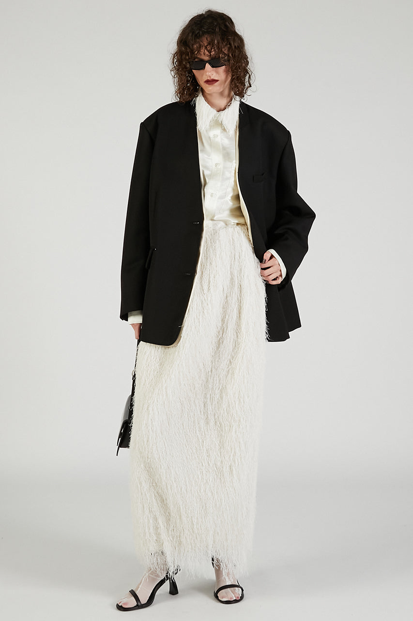 Feather Collar Shirt - 2025 AUTUMN