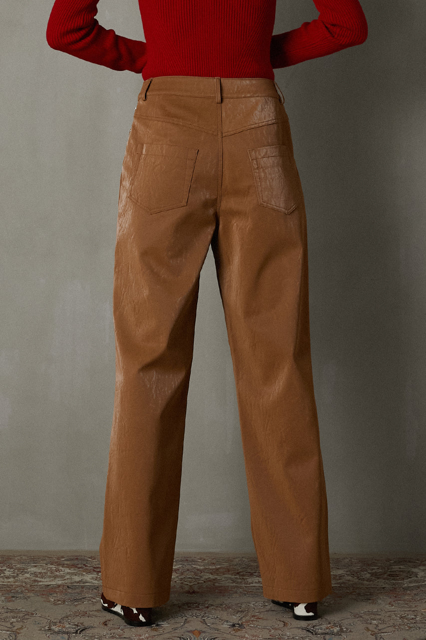 Multi Fabric Faux Leather Pants - SALE