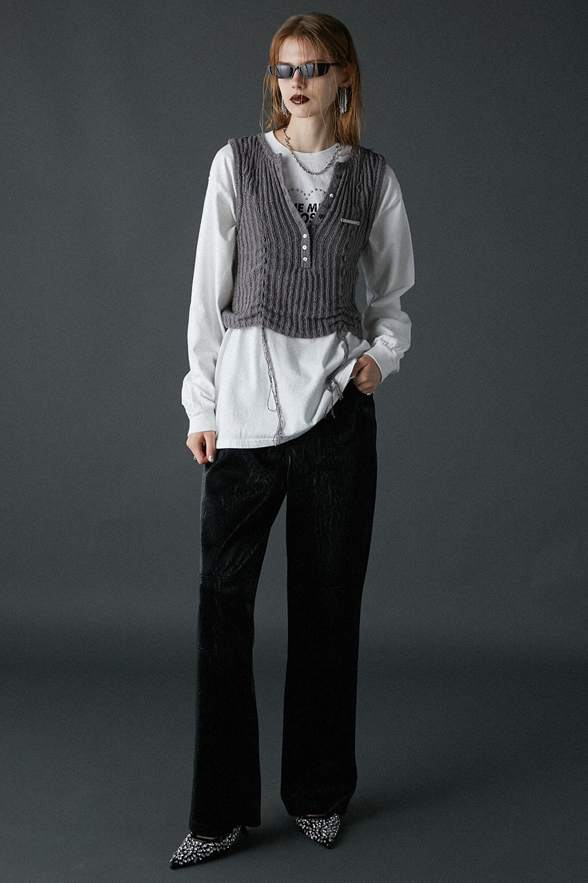 Multi Fabric Faux Leather Pants - SALE