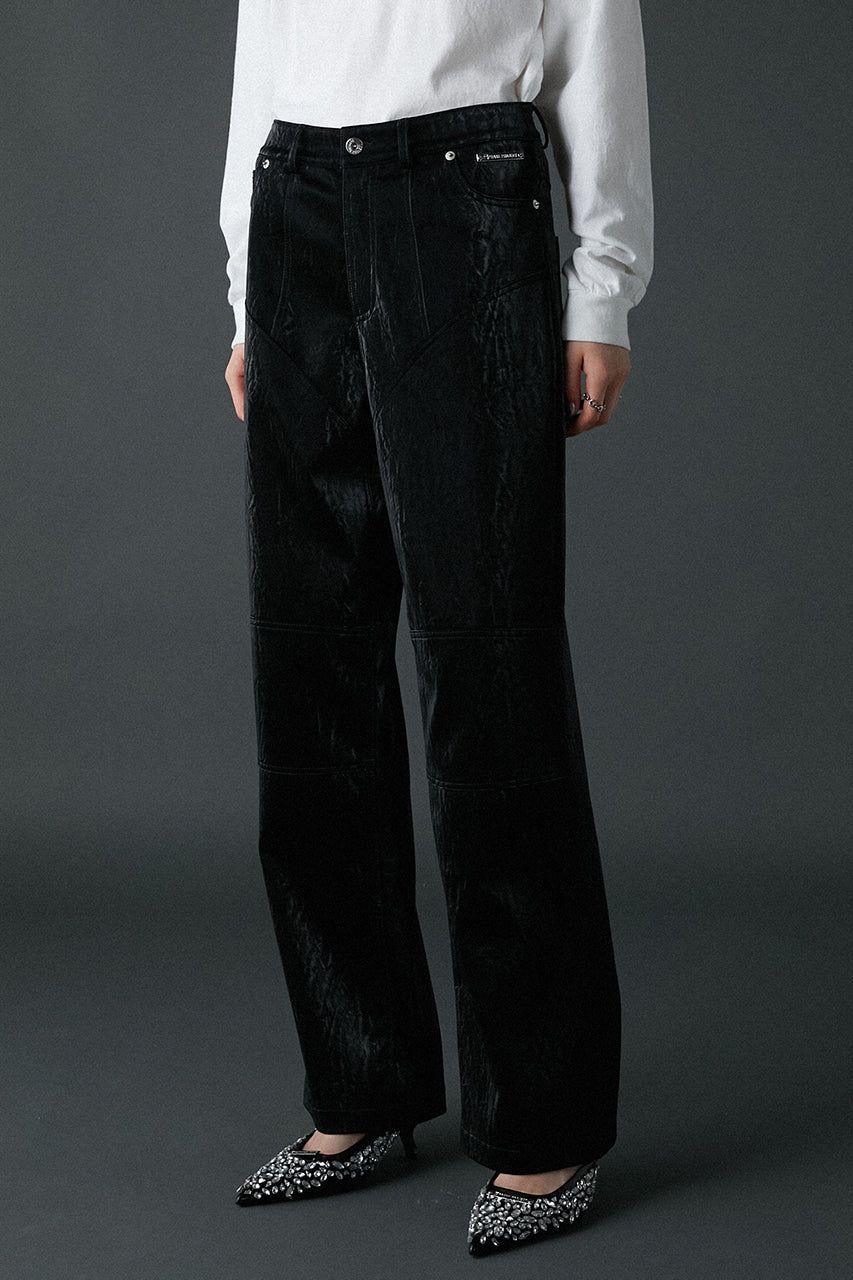 Multi Fabric Faux Leather Pants - SALE