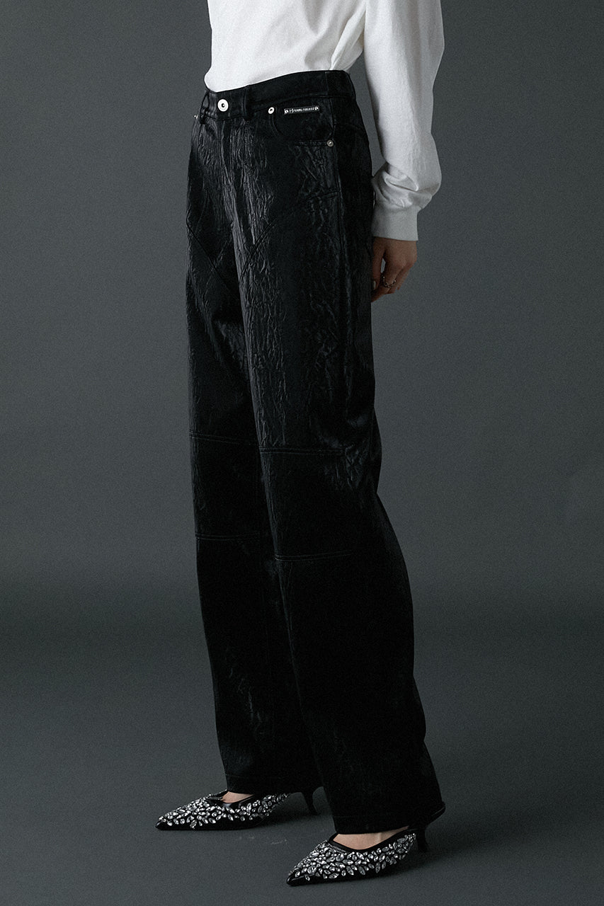 Multi Fabric Faux Leather Pants - SALE