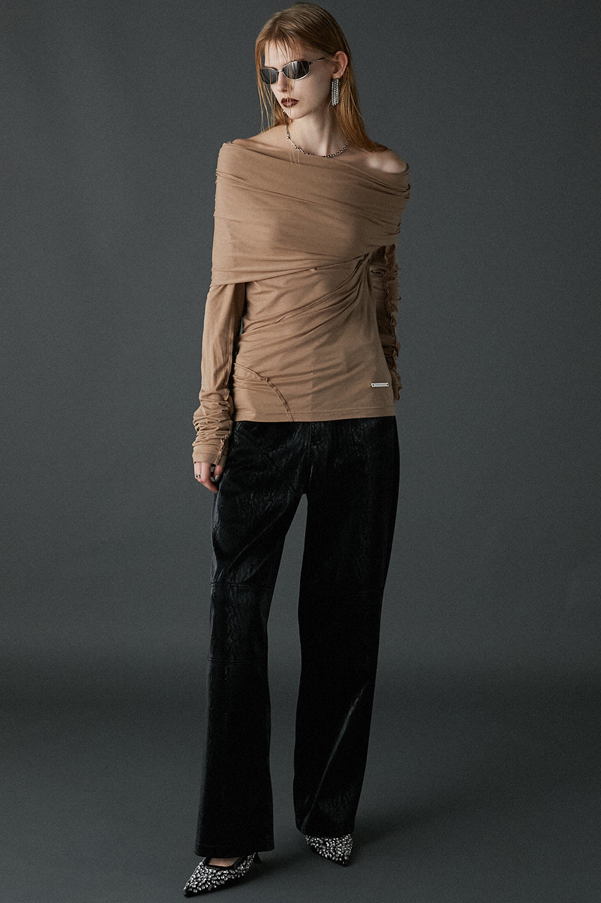 Multi Fabric Faux Leather Pants - SALE