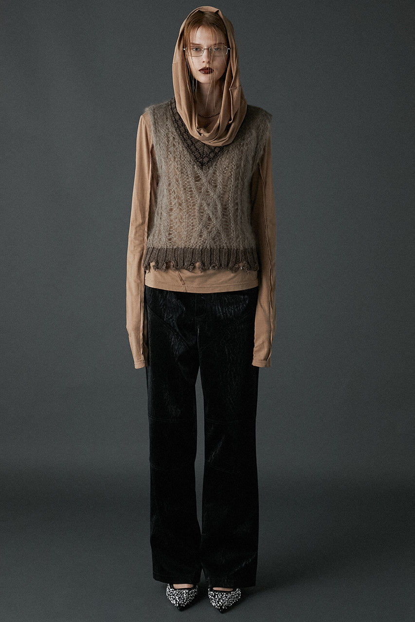 Multi Fabric Faux Leather Pants - SALE