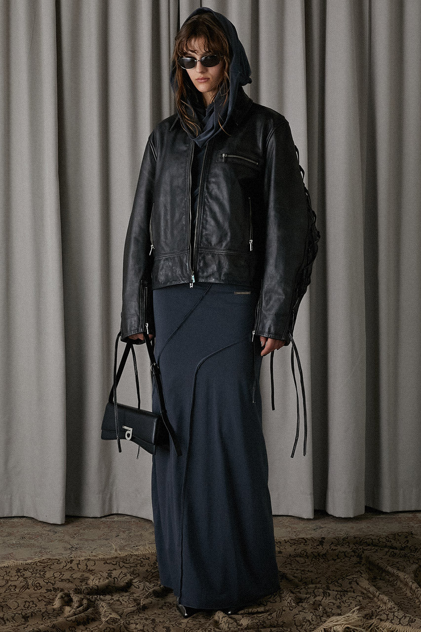 Lace-Up Leather Blouson - SALE