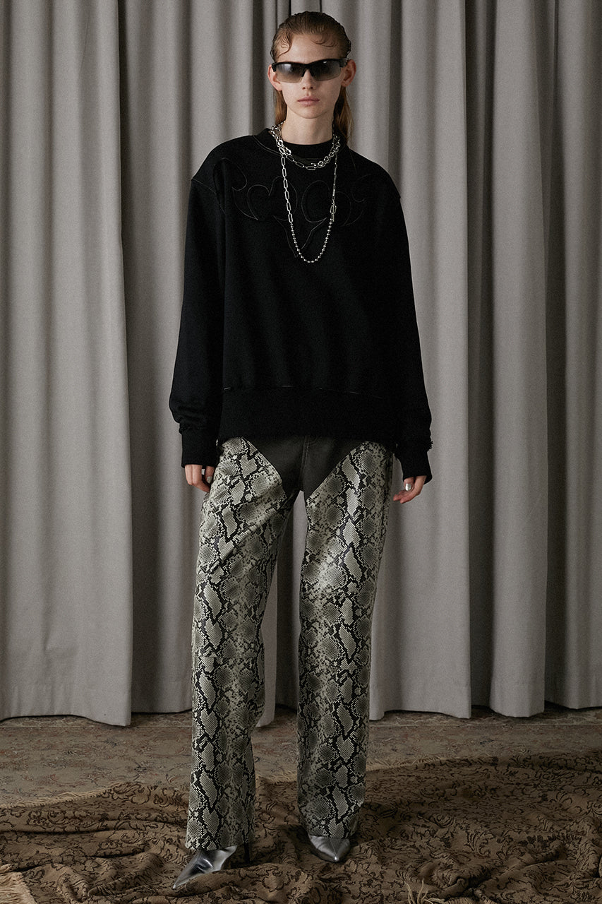 Multi Fabric Faux Leather Pants - SALE