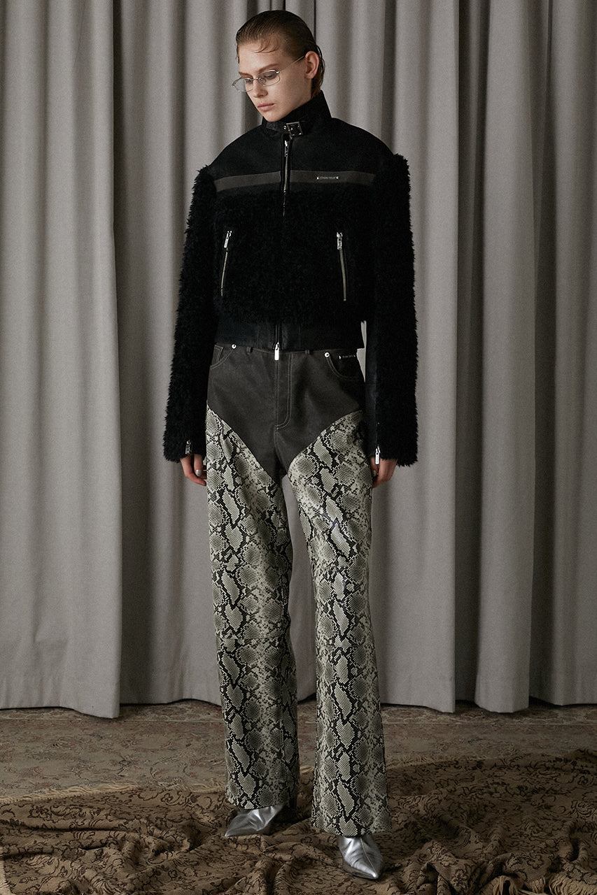 Multi Fabric Faux Leather Pants - SALE
