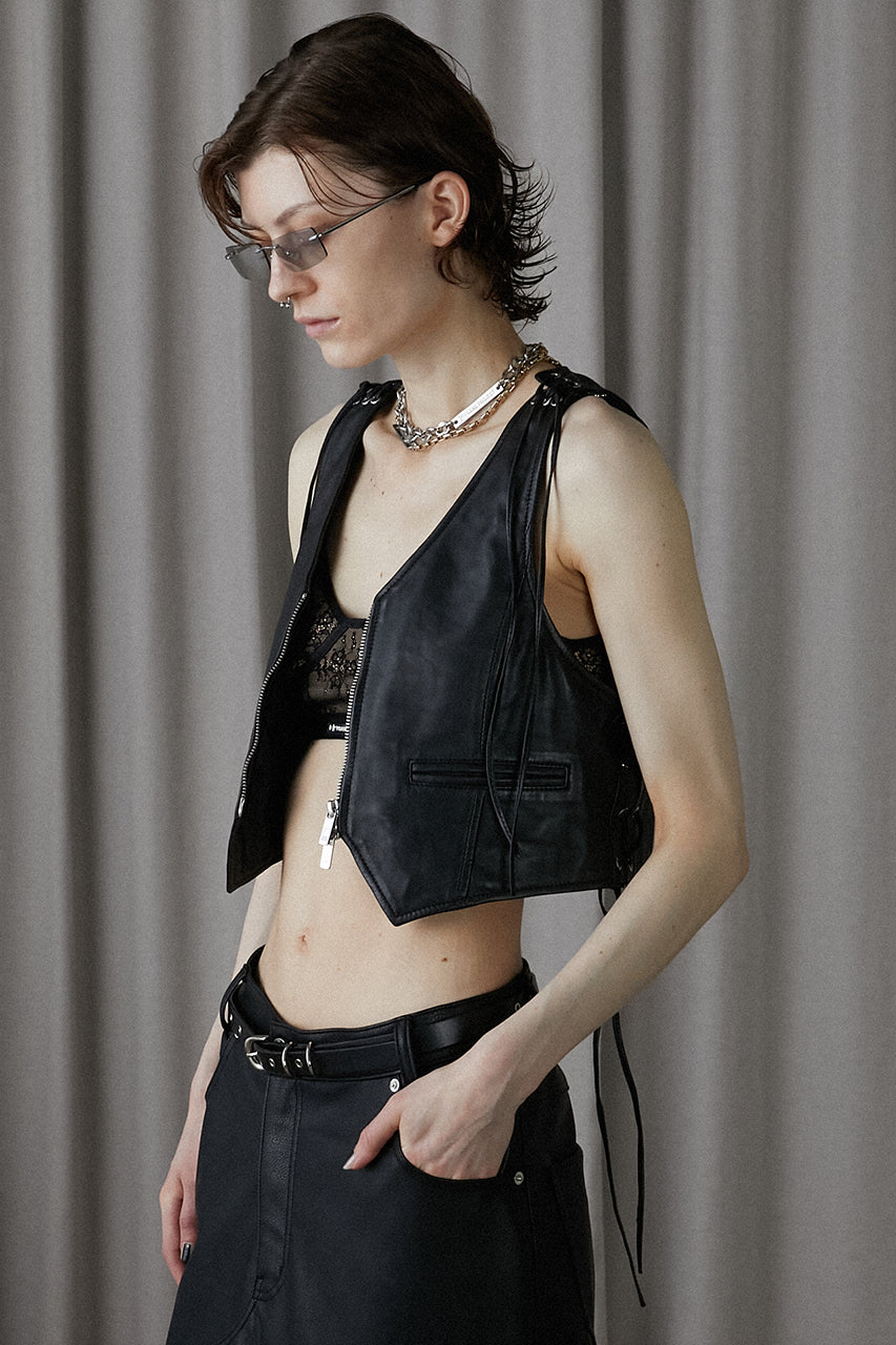 Leather Biker Vest - SALE