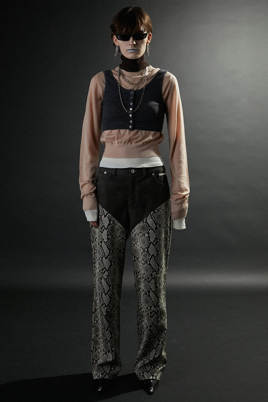 Multi Fabric Faux Leather Pants - SALE