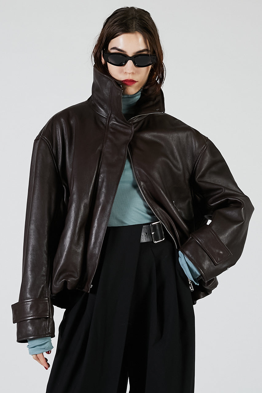 SHEEP Leather High Neck Blouson - 2025 AUTUMN