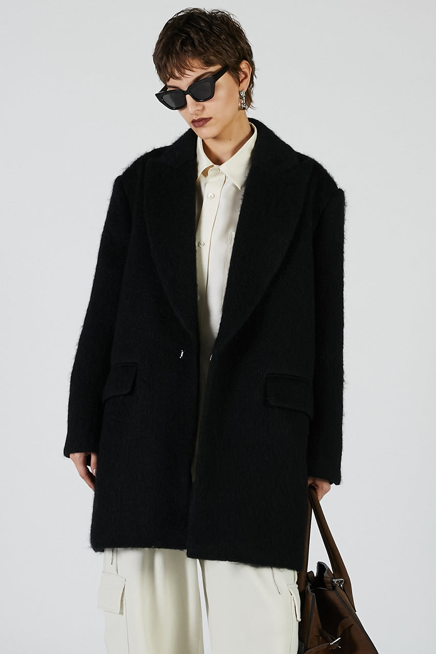 Mohair Shaggy Tailored Coat