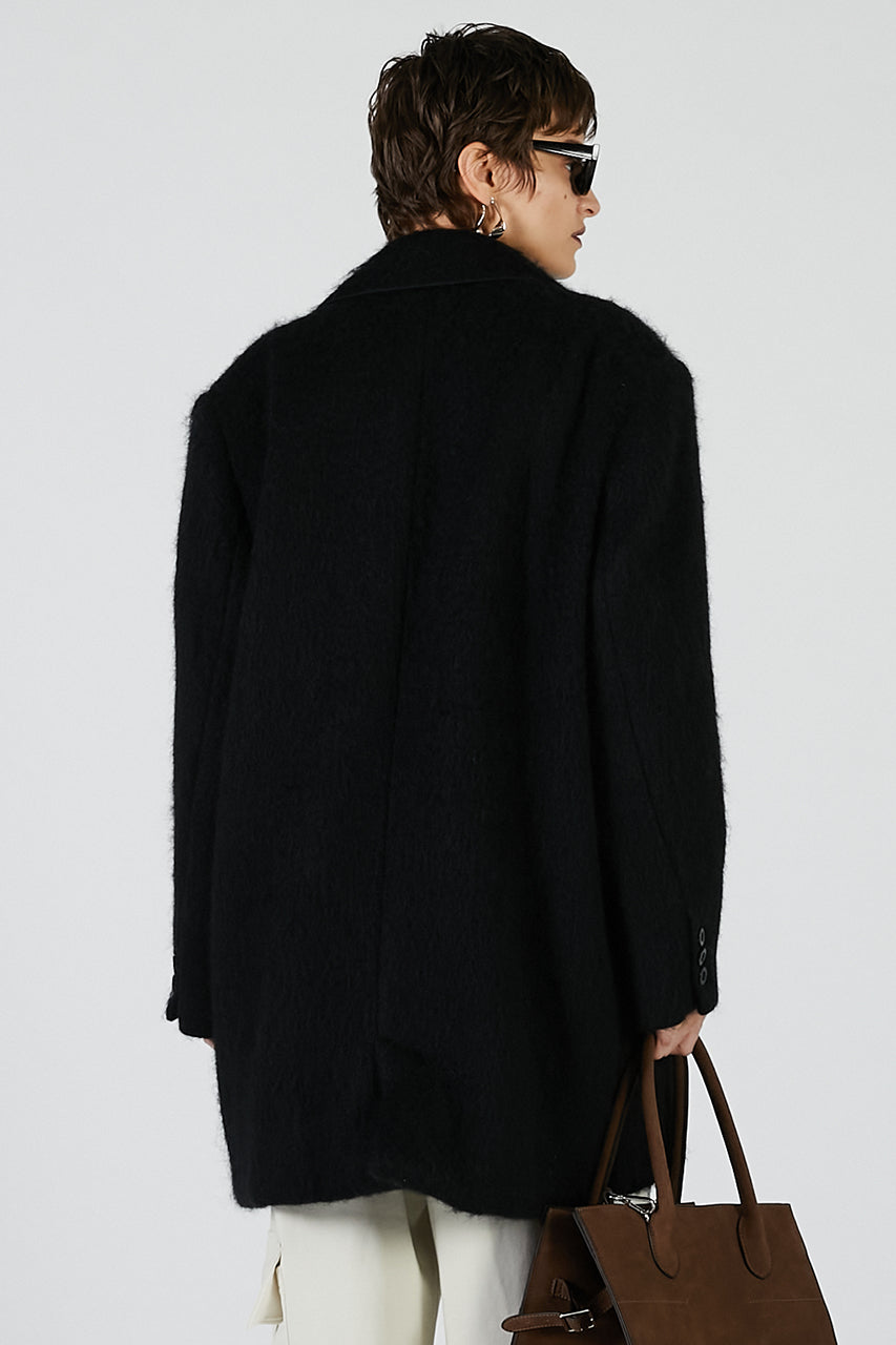 Mohair Shaggy Tailored Coat