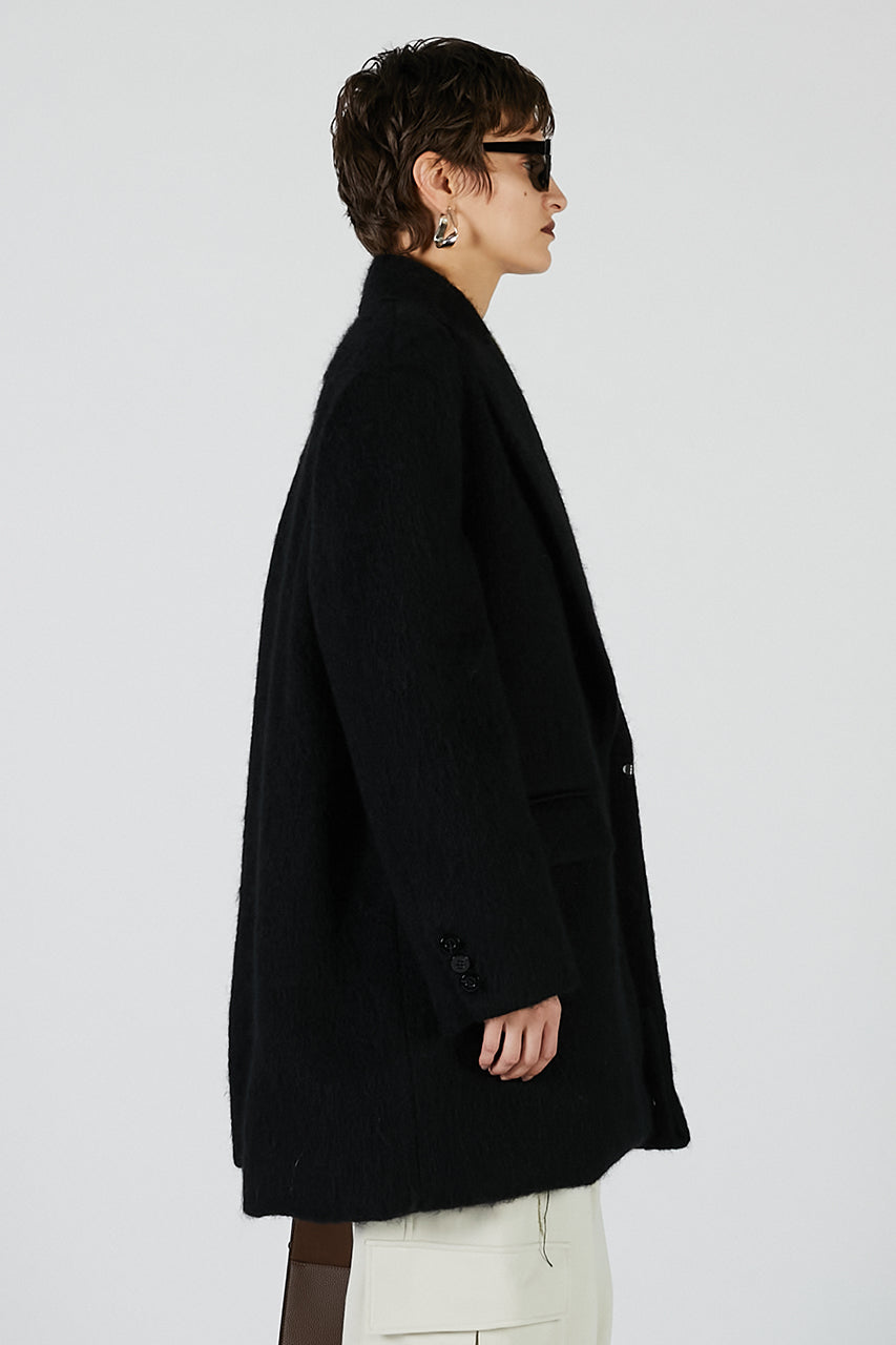 Mohair Shaggy Tailored Coat