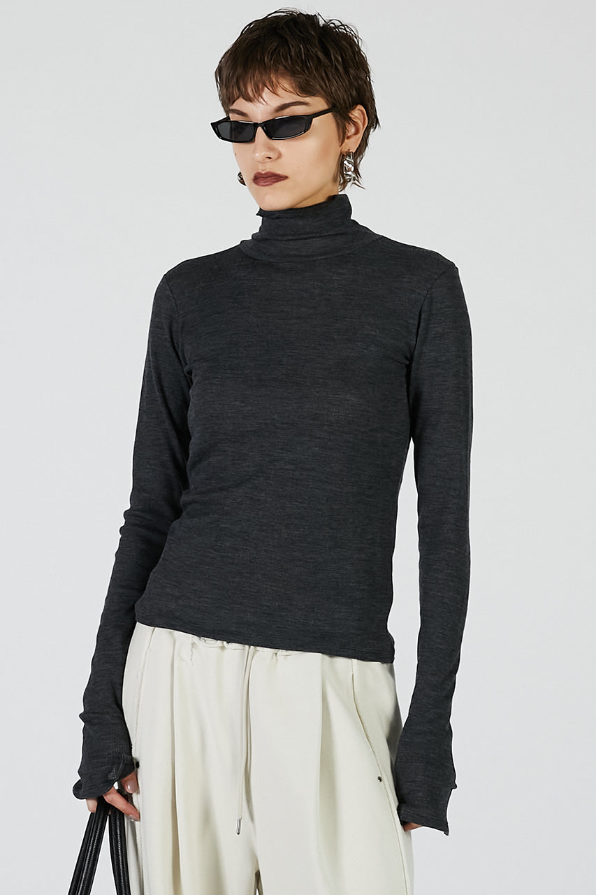 Pure Merino Wool Turtleneck Top - 2025 AUTUMN