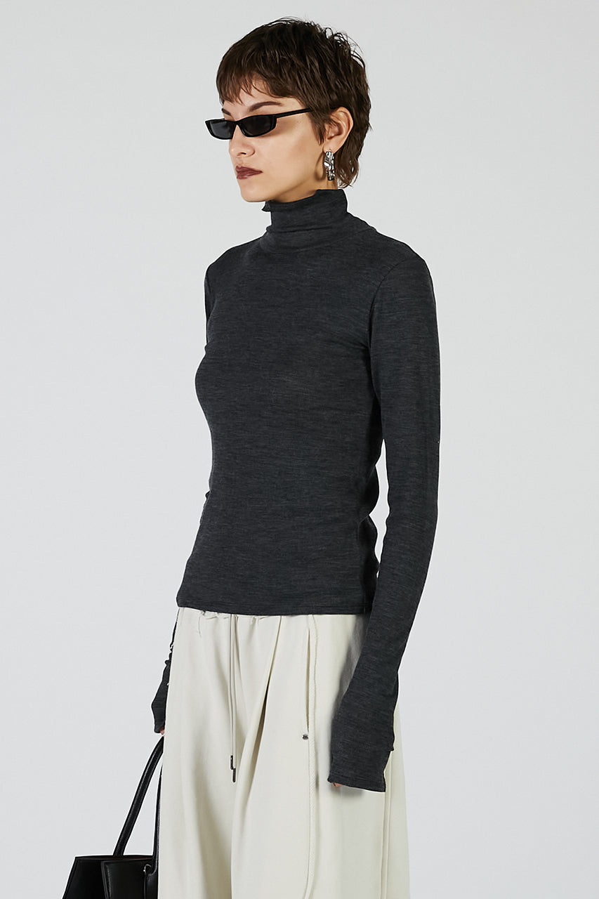 Pure Merino Wool Turtleneck Top - 2025 AUTUMN