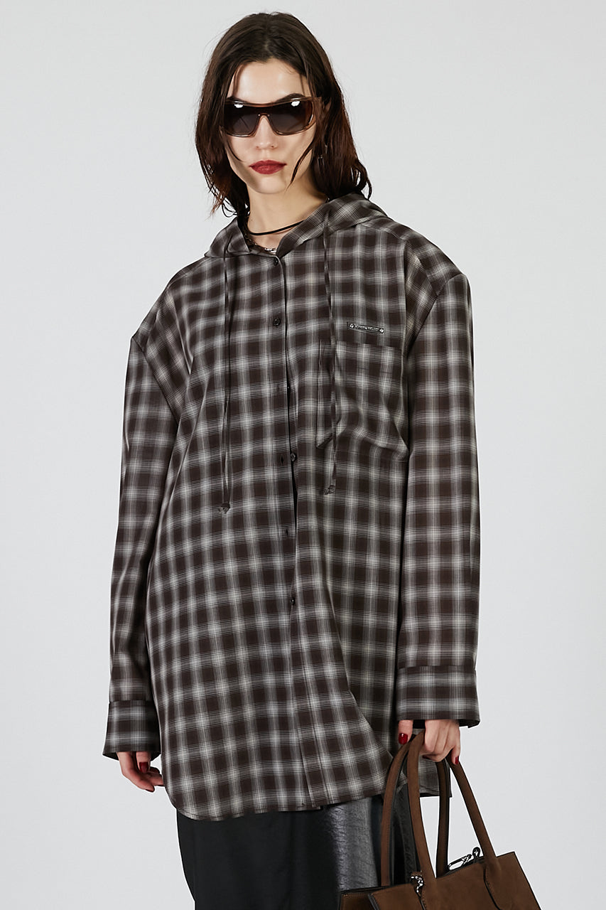 Hoodie Check Shirt - 2025 AUTUMN