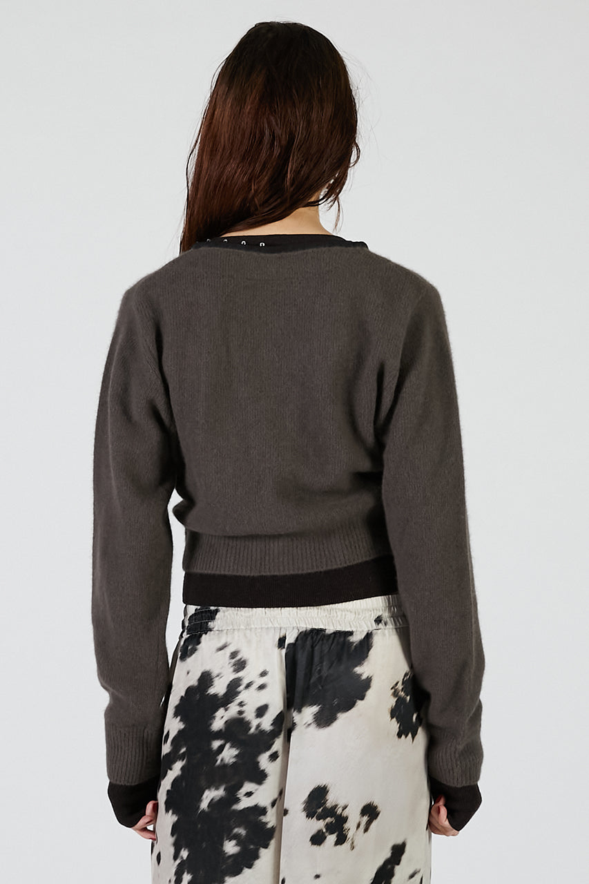 V-Neck Layered Cardigan - 2025 AUTUMN