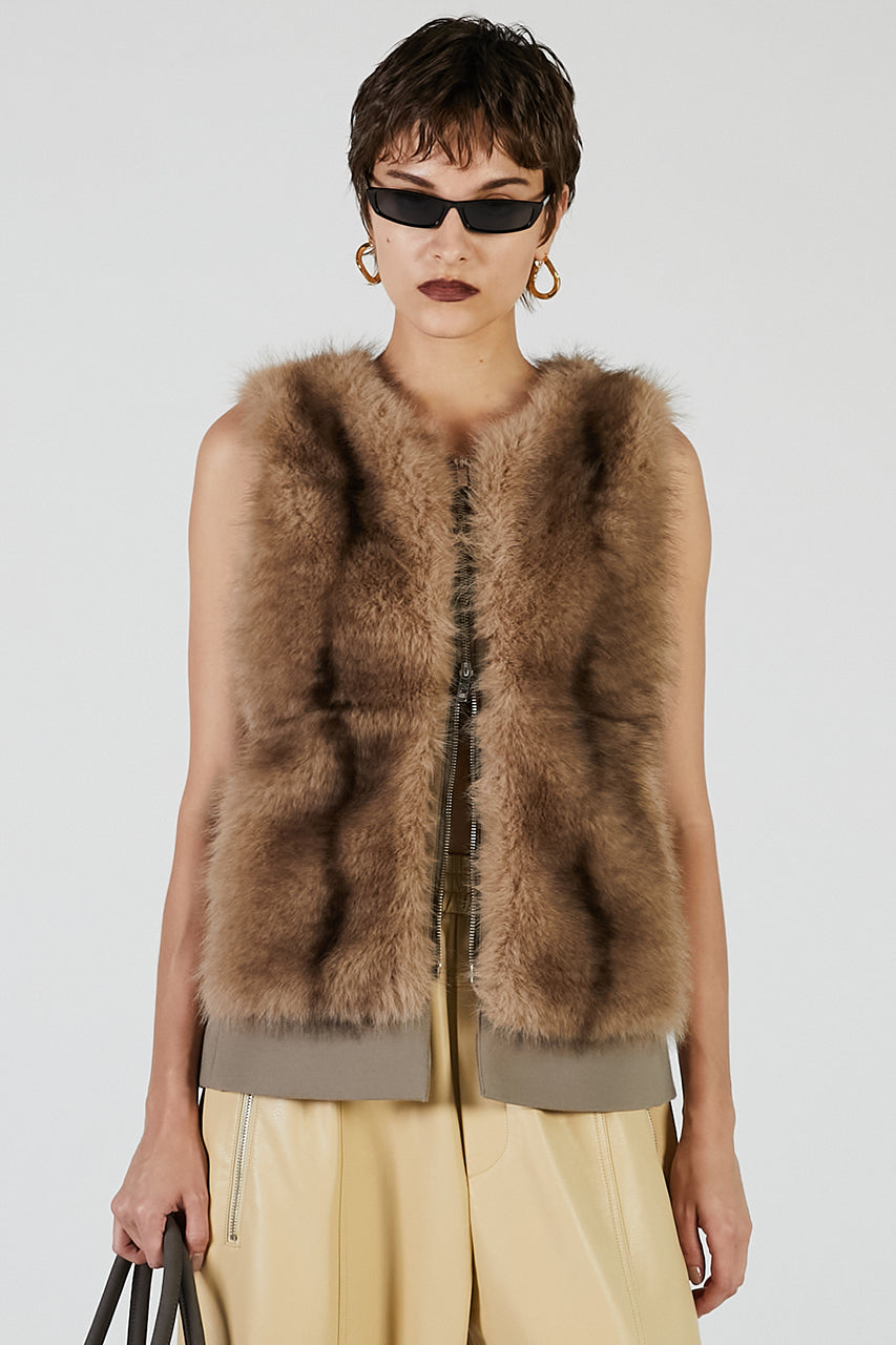Fur Trimmed Vest