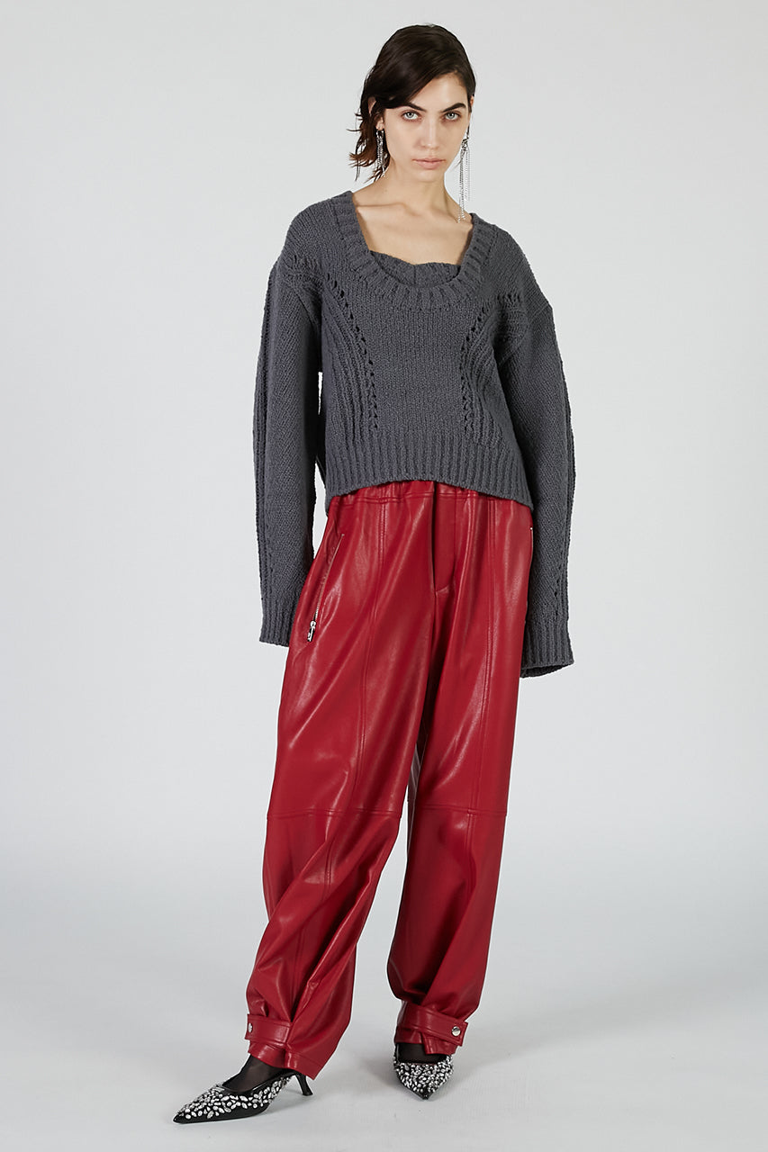 Faux Leather Jogger Pants