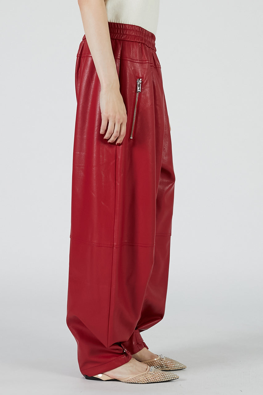 Faux Leather Jogger Pants