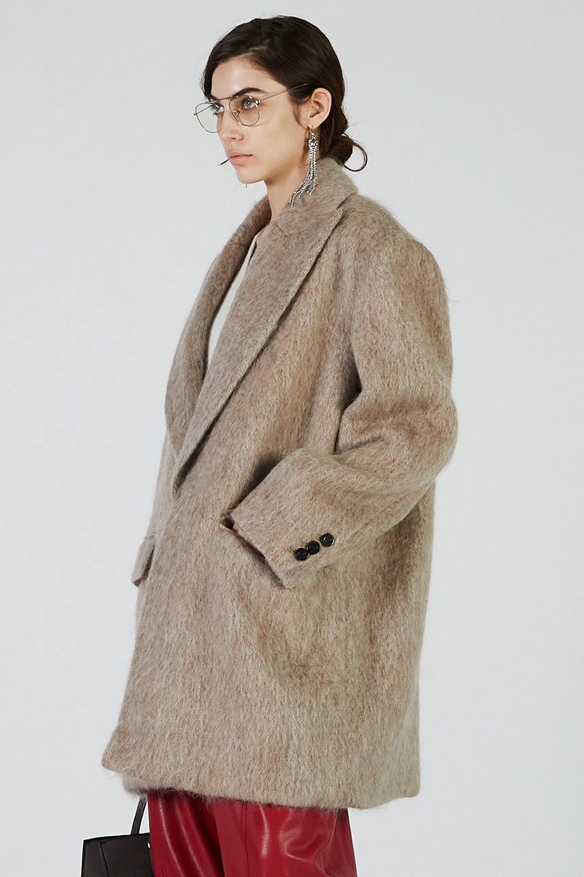 Mohair Shaggy Tailored Coat