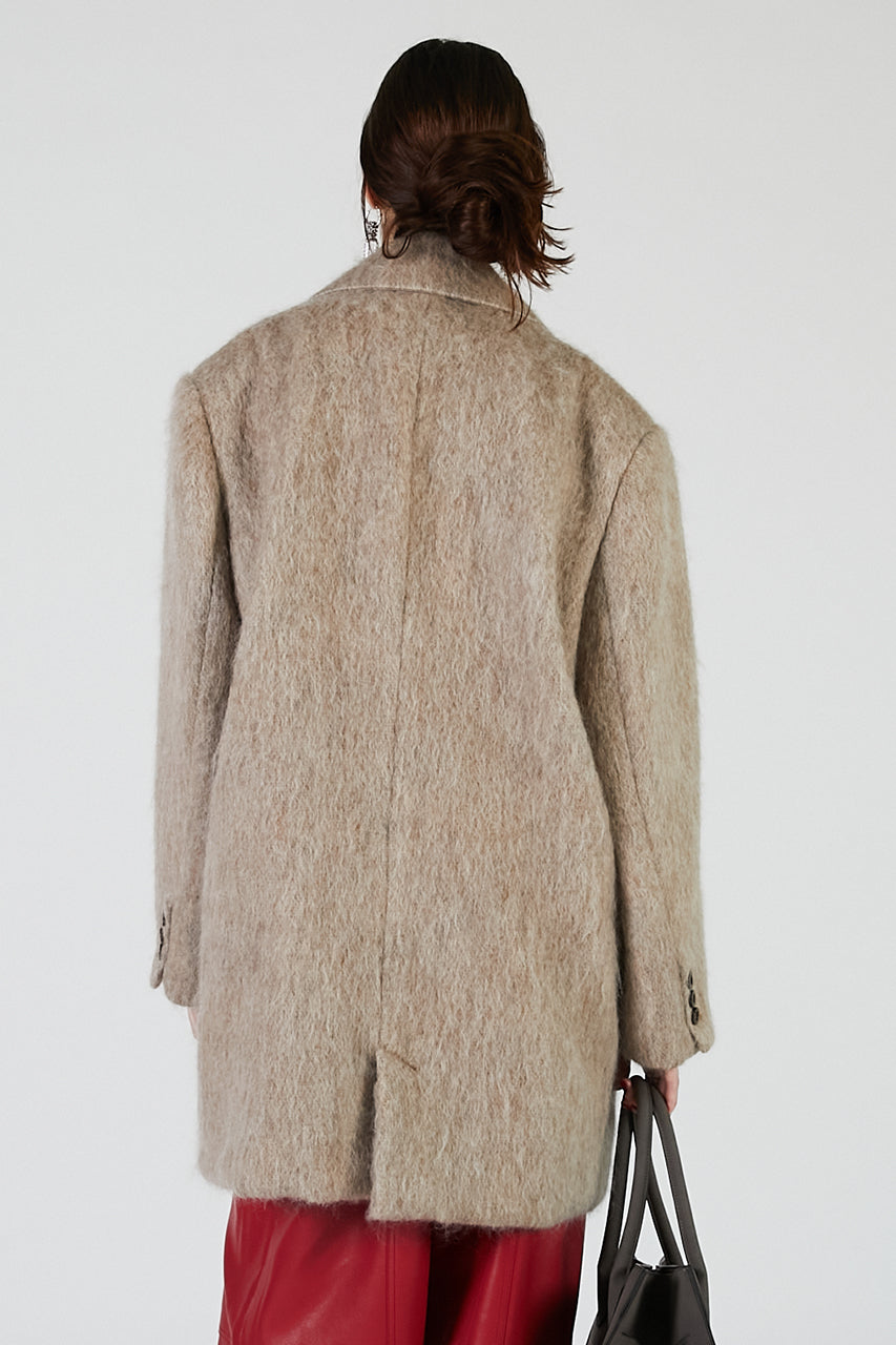 Mohair Shaggy Tailored Coat