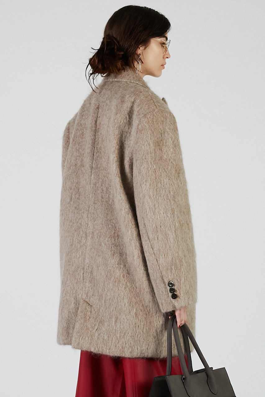 Mohair Shaggy Tailored Coat