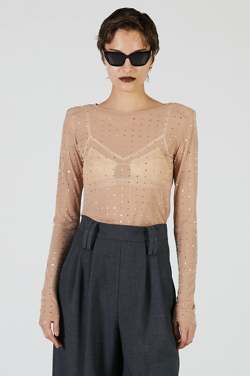 Stone Mesh Skin Top