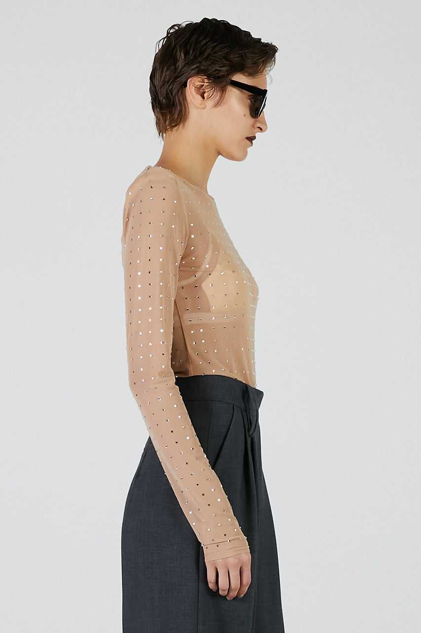 Stone Mesh Skin Top