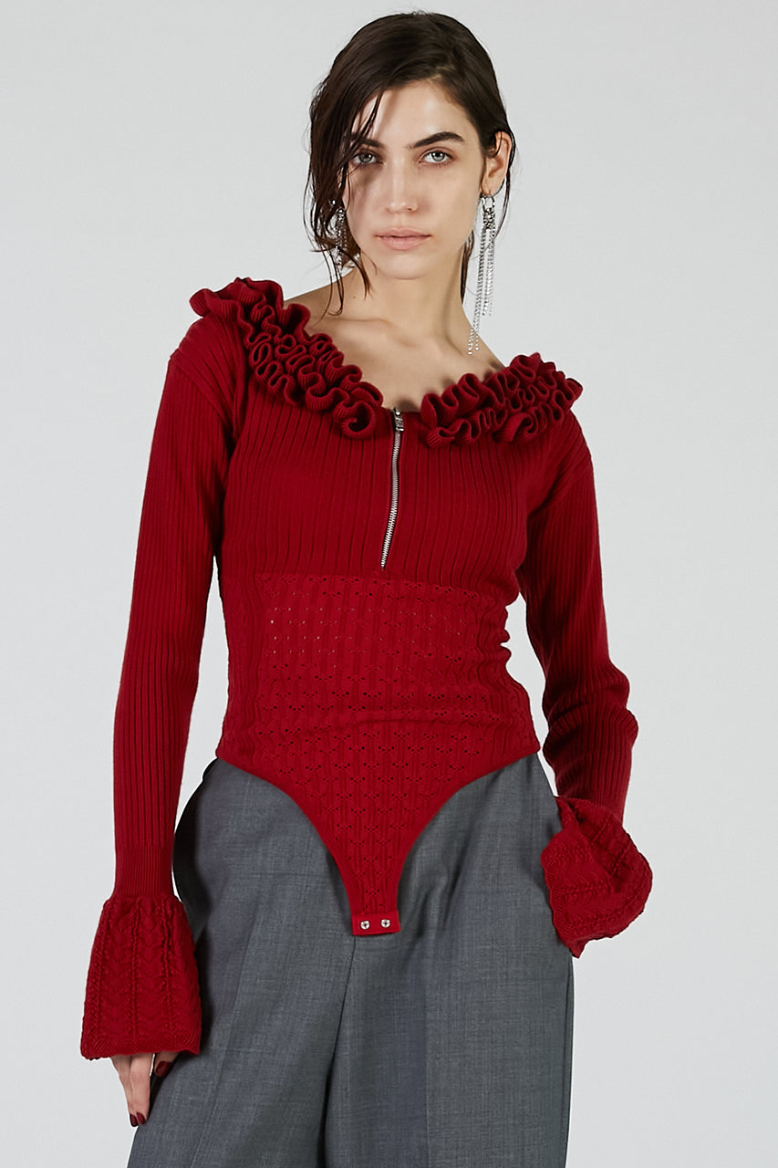 Frill Knit Bodysuit - 2025 AUTUMN