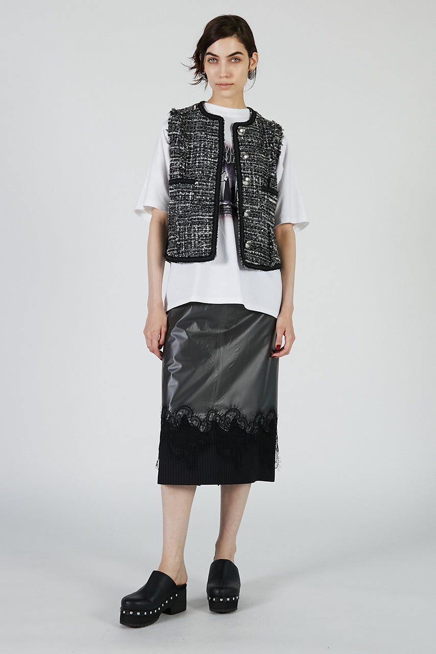 PVC Layered Midi Skirt - 2025 AUTUMN