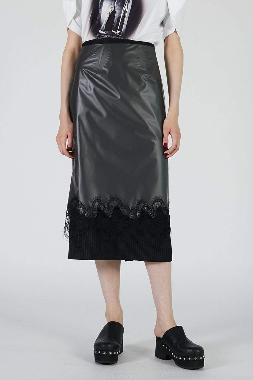 PVC Layered Midi Skirt - 2025 AUTUMN