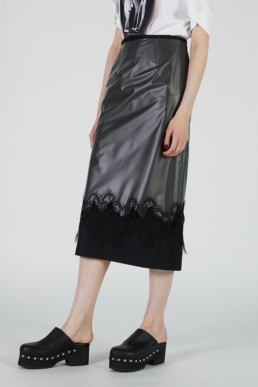 PVC Layered Midi Skirt - 2025 AUTUMN