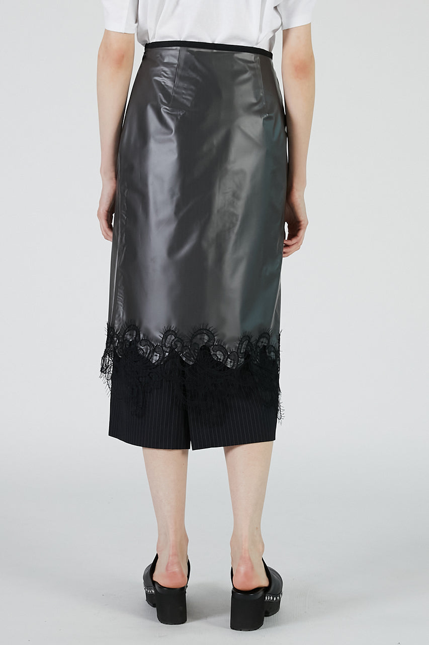 PVC Layered Midi Skirt - 2025 AUTUMN