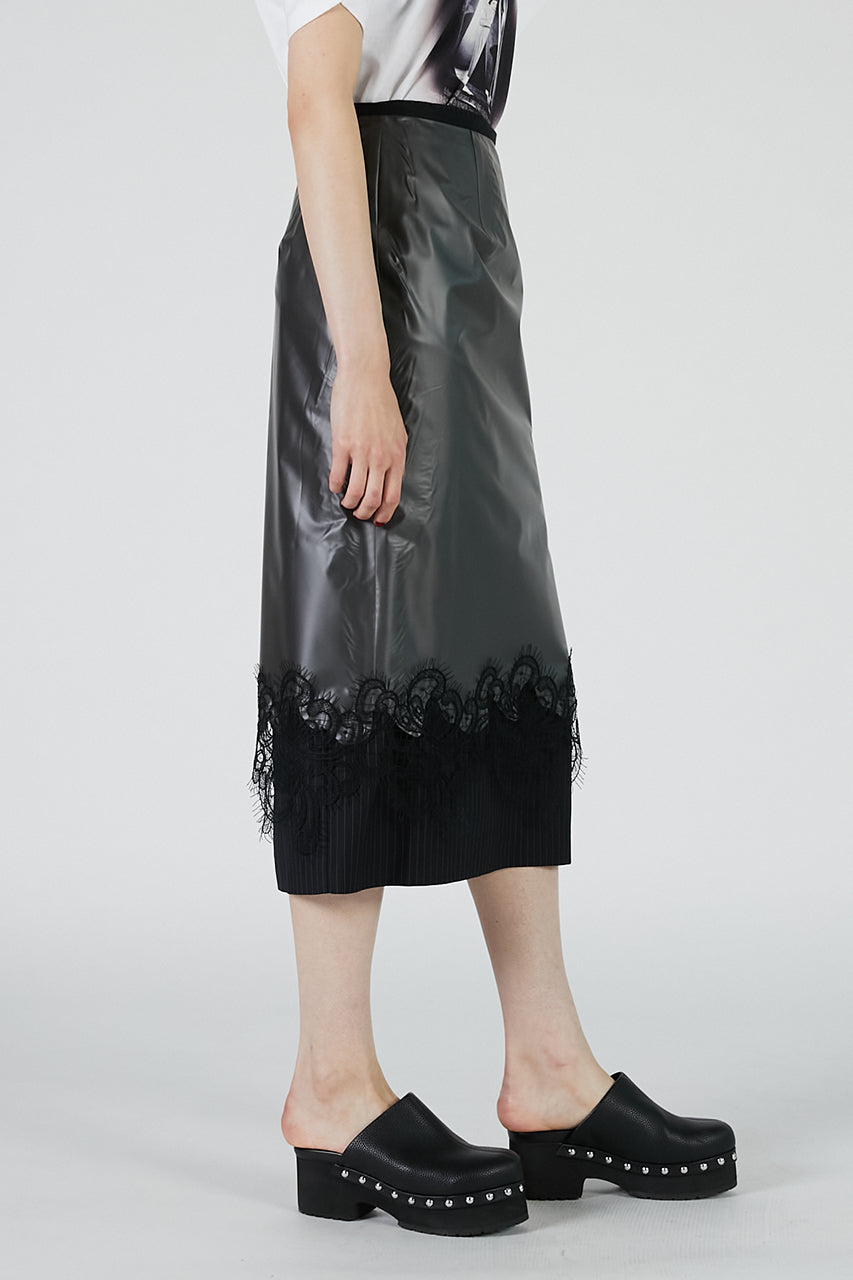 PVC Layered Midi Skirt - 2025 AUTUMN