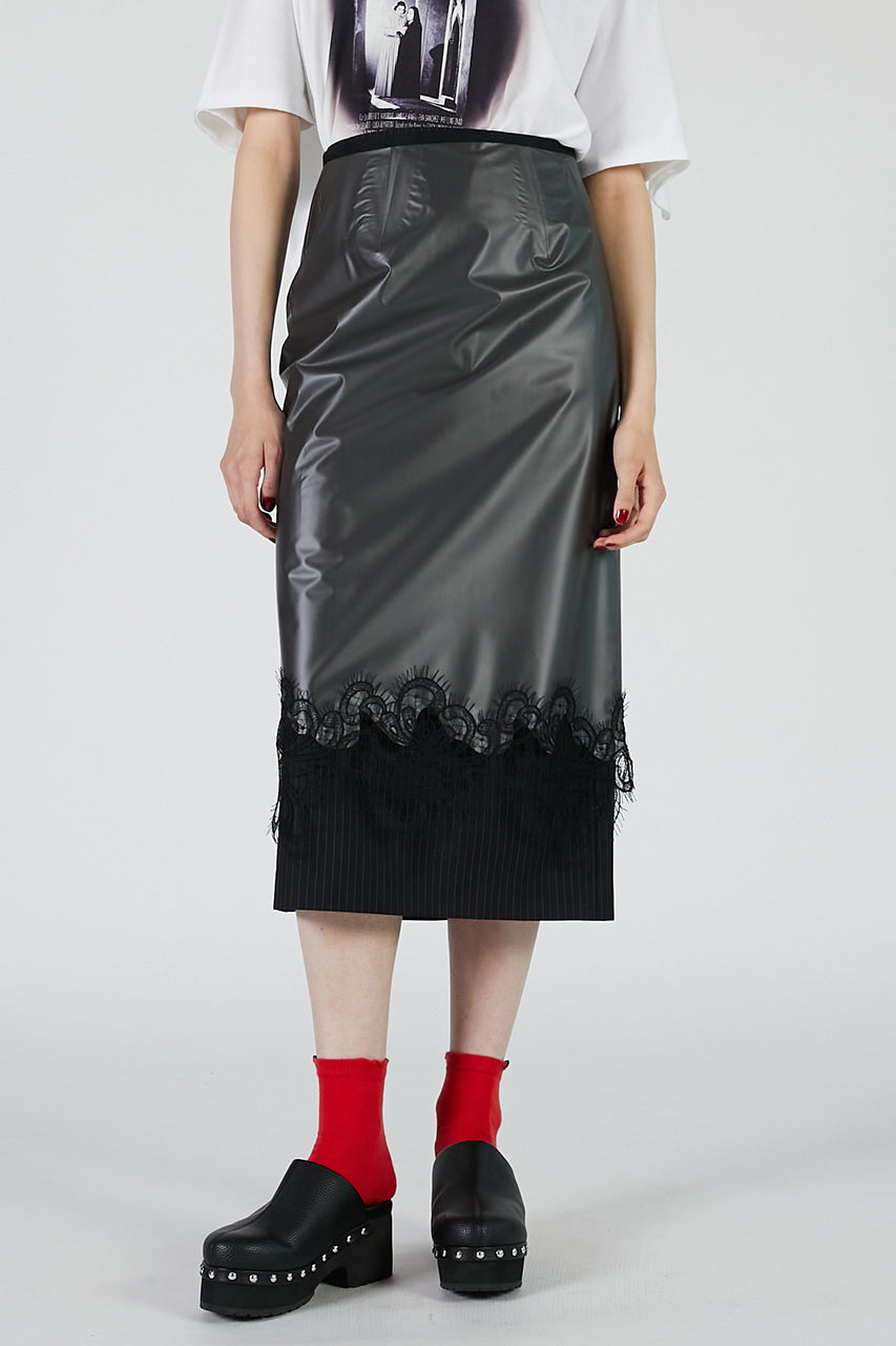 PVC Layered Midi Skirt