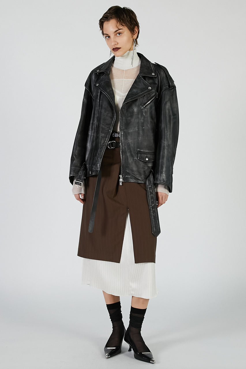 Rub Off COW Crushed Leather Riders Jacket