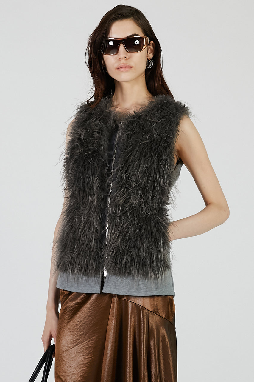 Fur Trimmed Vest