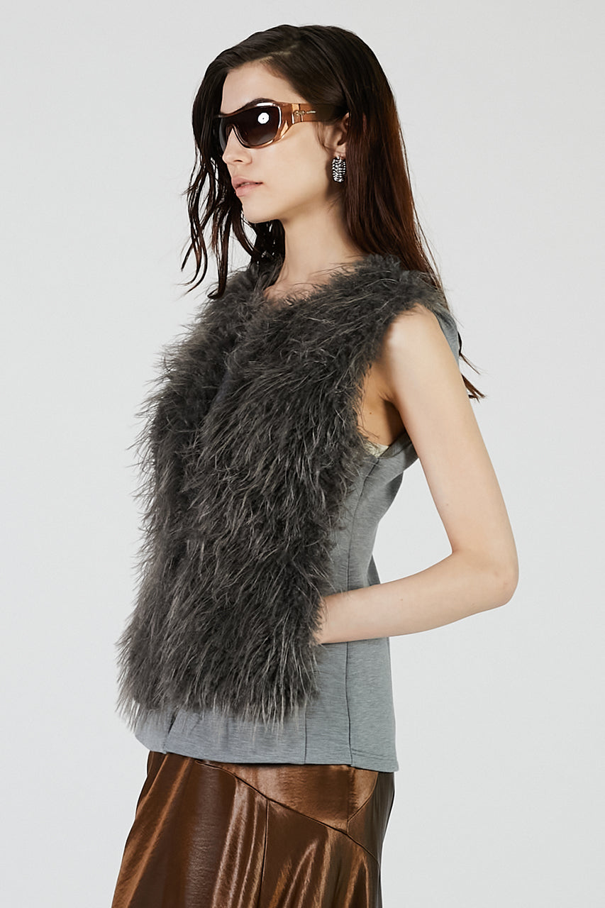 Fur Trimmed Vest