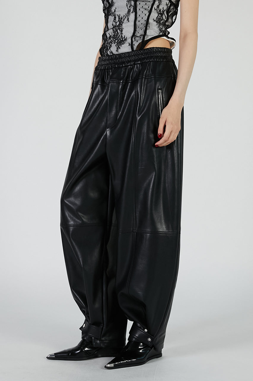 Faux Leather Jogger Pants
