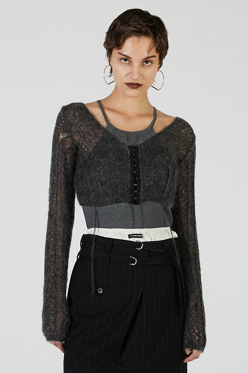 Mohair Mesh Short Cardigan